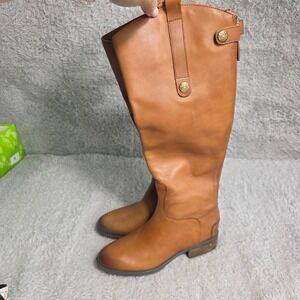 Sam Edelman Girls Tall Cognac Leather Riding Boots